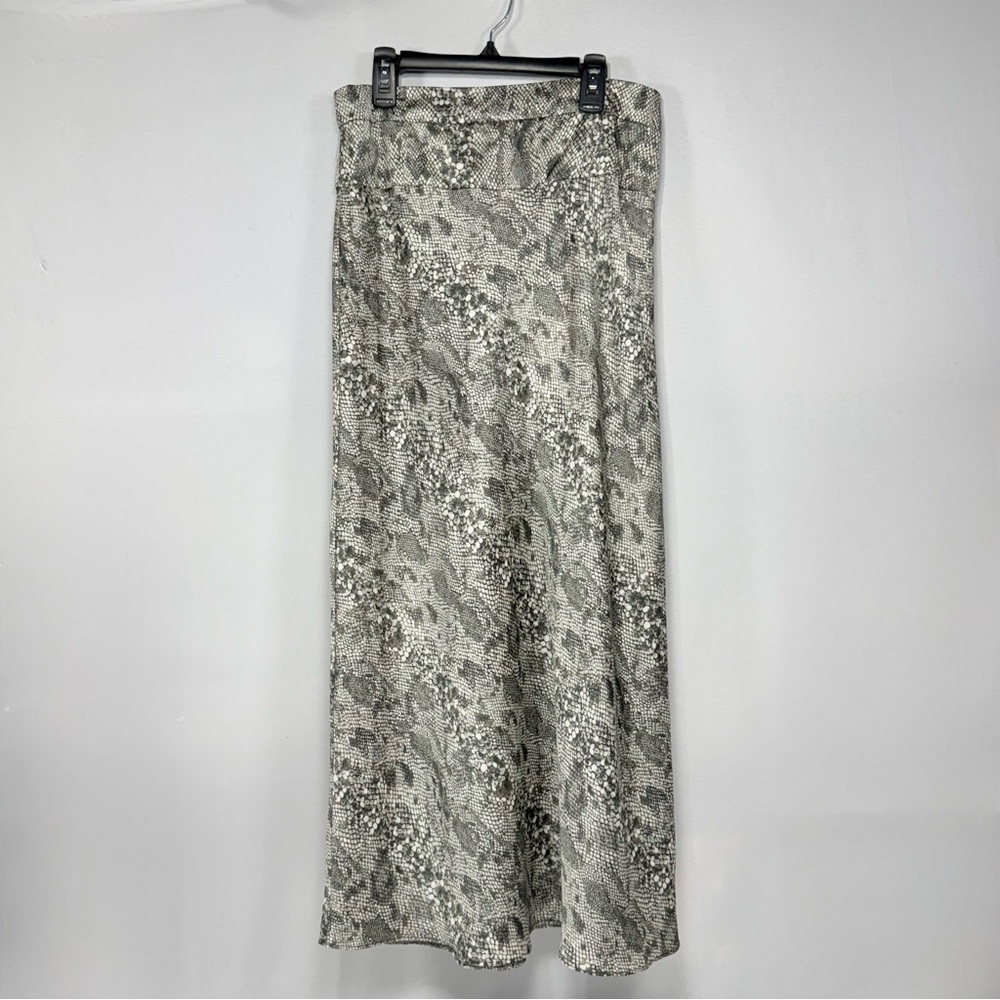 Snake Print Free People Grey Polyester Maxi Skirt 8 - Picture 2 of 10